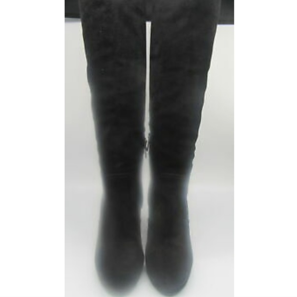Prada tall black suede wedge boots - Picture 2 of 5